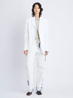 Front image of model in Sandis Jacket In Cotton Viscose in white