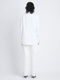 Back image of model in Sandis Jacket In Cotton Viscose in white