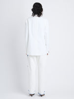 Back image of model in Sandis Jacket In Cotton Viscose in white