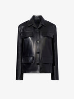 Flat image of Roos Jacket In Leather in black