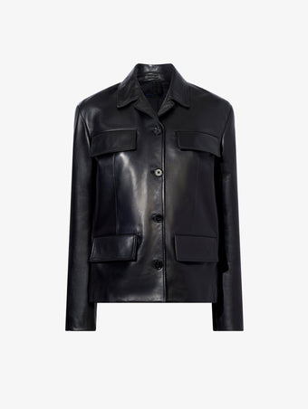 Flat image of Roos Jacket In Leather in black