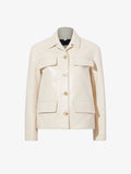 Flat image of Roos Jacket In Lacquered Leather in ecru
