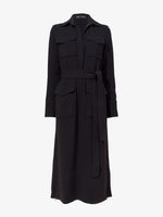 Flat image of Vanessa Dress in Matte Viscose Crepe in black