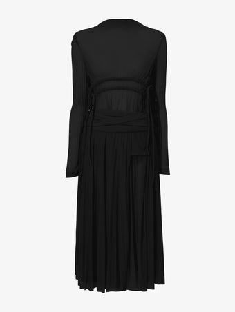 Flat image of Riley Dress In Pleated Jersey in black