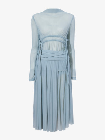 Flat image of Riley Dress In Pleated Jersey in steel