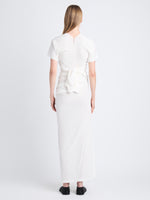 Back image of model in Sidney Dress In Silk Viscose in off white