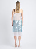 Back image of model in Dia Dress In Glass Sequin Embroidery in clear