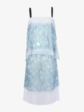 Flat image of Dia Dress In Glass Sequin Embroidery in clear