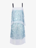 Flat image of Dia Dress In Glass Sequin Embroidery in clear