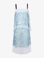 Flat image of Dia Dress In Glass Sequin Embroidery in clear