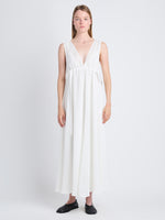 Front image of Lorna Dress In Viscose Mesh in OFF WHITE