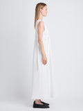 Side image of Lorna Dress In Viscose Mesh in OFF WHITE
