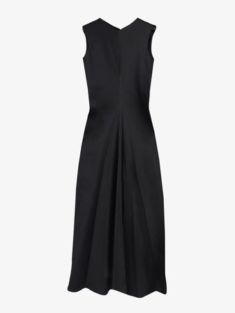 Flat image of Ella Dress in Matte Satin in black