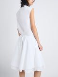 Detail image of model wearing Cindy Dress In Washed Cotton Poplin in WHITE