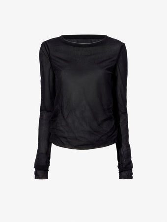 Flat image of Dara Top In Technical Nylon Jersey in black