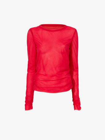 Flat image of Dara Top In Technical Nylon Jersey in red