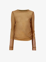 Flat image of Dara Layered Top in Technical Nylon Jersey in terracotta