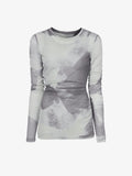 Flat image of Amber Top In Printed Nylon Jersey in slate