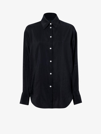 Flat image of Ida Top In Washed Habotai in black