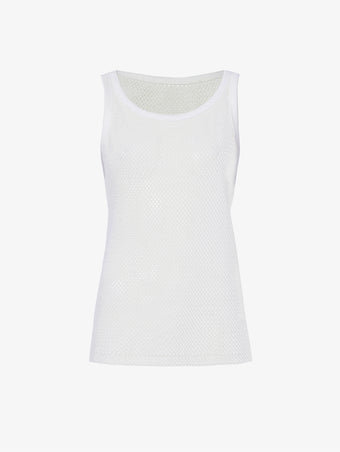 Flat image of Kiki Tank in Cotton Mesh in white
