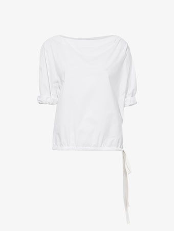 Still Life image of Addison Top In Washed Cotton Poplin in WHITE