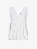 Flat image of Casey Top in Matte Viscose Crepe in white