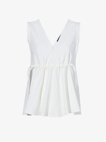 Flat image of Casey Top in Matte Viscose Crepe in white