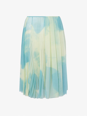Flat image of Judy Skirt In Printed Nylon Jersey in cyan