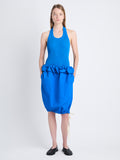 Front full length image of model wearing Hayley Skirt In Ligthweight Crinkle Poplin in BLUE