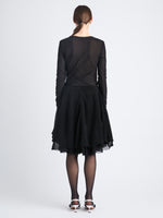 Back image of model wearing Julia Skirt In Micro Pleat Jersey in black