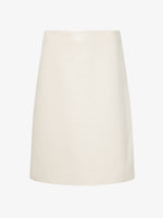 Flat image of Adele Skirt In Lacquered Leather in ecru