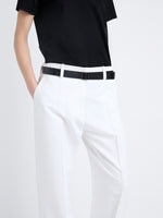 Detail image of model wearing Joey Pant In Cotton Viscose in WHITE