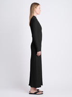 Side image of Lara Knit Dress In Viscose Boucle in BLACK