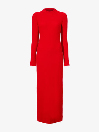 Flat image of Lara Knit Dress In Viscose Boucle in red