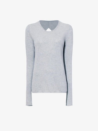 Still Life image of Tina Sweater In Cotton Silk in LIGHT GREY MELANGE  Edit alt text