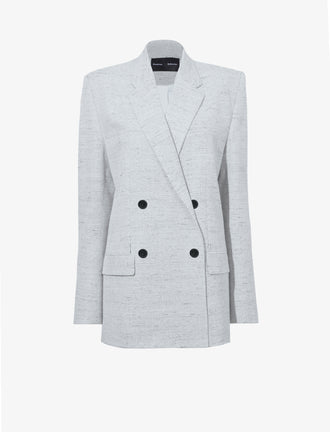 Still Life image of Hadley Jacket in Melange Viscose Linen Suiting in GREY MULTI