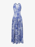 Still Life image of Simone Dress In Printed Viscose Crepe in COBALT MULTI