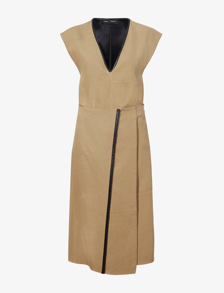 Proenza Schouler Monir Dress in Cotton Linen - Hazelnut