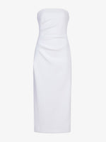 Flat image of Shira Strapless Dress in Matte Viscose Crepe in white