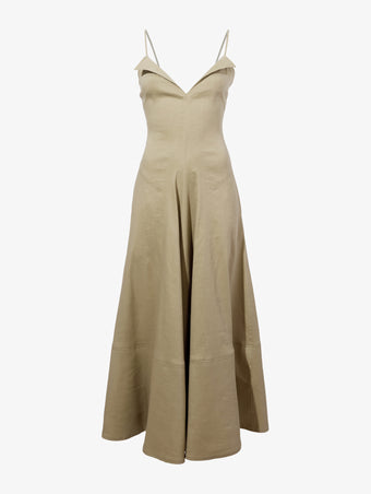 Still Life image of Ruby Dress in Eco Stretch Linen Viscose in BRONZE
