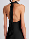 Proenza Schouler Detail image of Ember Dress in Light Matte Viscose Crepe in BLACK