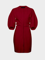 Flat image of Goldie Dress in Matte Viscose Crepe in red
