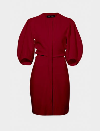Flat image of Goldie Dress in Matte Viscose Crepe in red