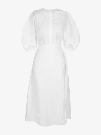 Proenza Schouler Still Life image of Alicia Dress in Crinkled Cotton Gabardine in WHITE