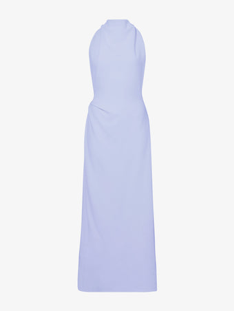 Flat image of Selena Twist Back Dress in Matte Viscose Crepe in wisteria