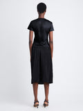 Back image of model wearing Maren Top in Eco Cotton Jersey in black