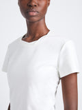Detail image of model wearing Maren Top In Eco Cotton Jersey in WHITE