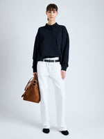 Front full length image of model wearing Brooks Polo in Cotton Terry Jersey in BLACK