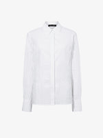 Still Life image of Allen Shirt in Crinkled Cotton Gabardine in WHITE