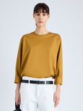 Front cropped image of model wearing Olson T-Shirt in Eco Cotton Jersey in CIDER